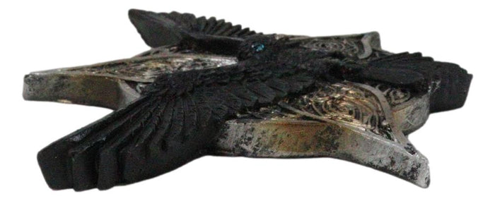 Norse Viking Gothic Raven Crow With Triquetra Knotwork Disc Incense Burner