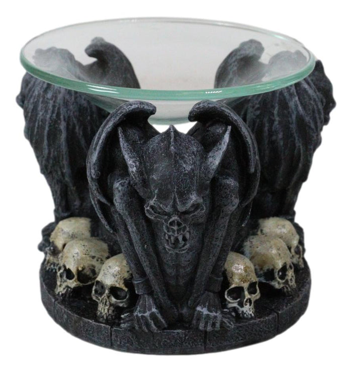 Nosferatu Gothic Vampire Gargoyles With Skulls Votive Candle Heat Oil Warmer