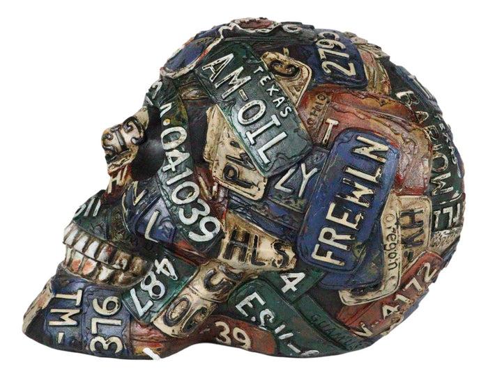 Nostalgic Western Route 66 Scenic US Highway Memory Lane Signs Skull Figurine