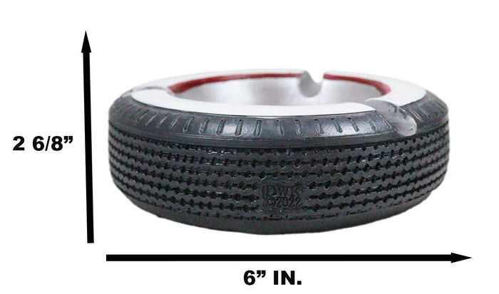 Novelty American Classic Whitewall Wheel Tire Cigarette Ashtray Resin Figurine