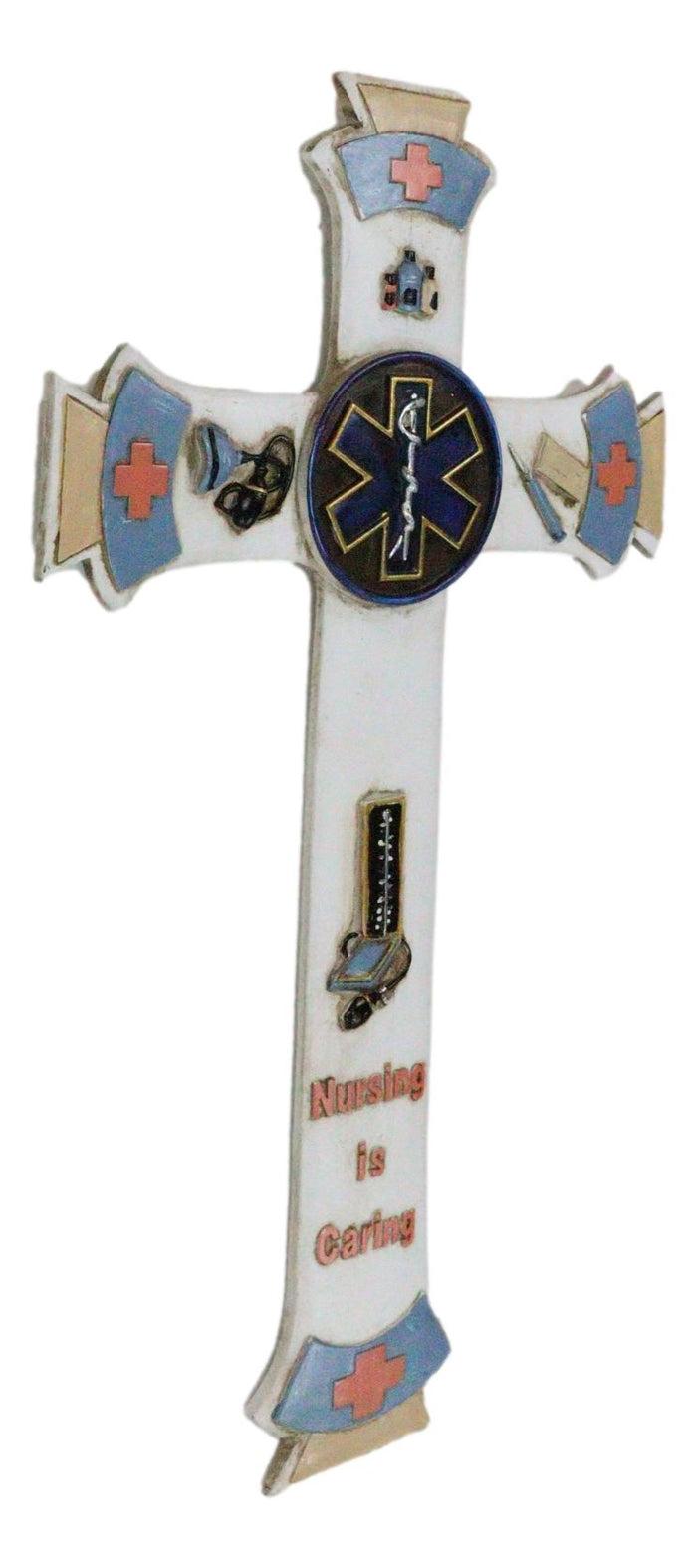 Nursing Is Caring Physician Medic Stethoscope Doctor Nurse Surgeon Wall Cross