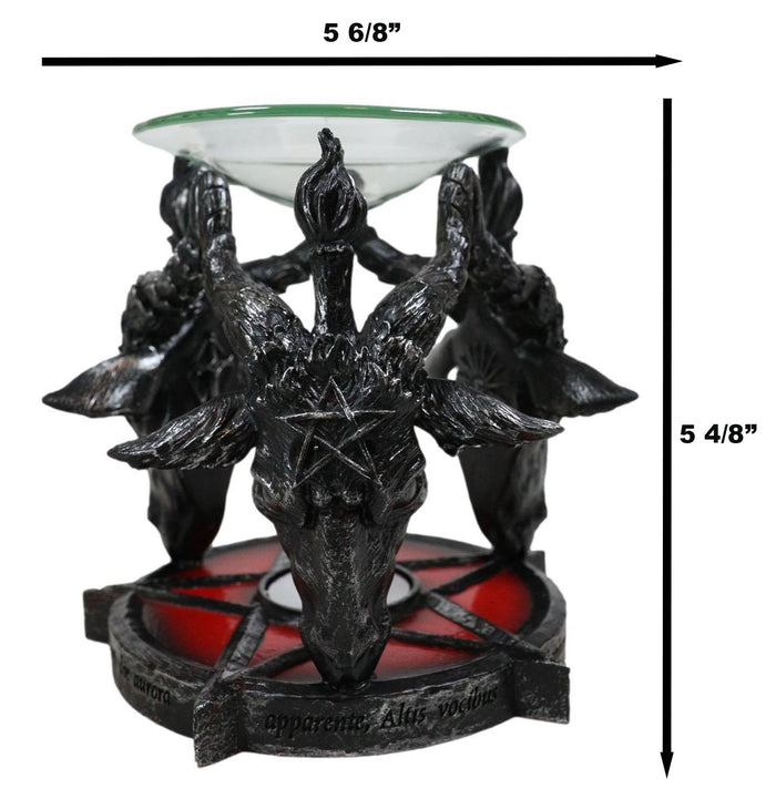 Occult Baphomet Sabbatic Goat Skulls Pentagram Candle Oil Tart Scent Burner