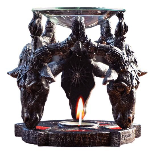 Occult Baphomet Sabbatic Goat Skulls Pentagram Candle Oil Tart Scent Burner Occult Baphomet Sabbatic Goat Skulls Pentagram Candle Oil Tart Scent Burner
