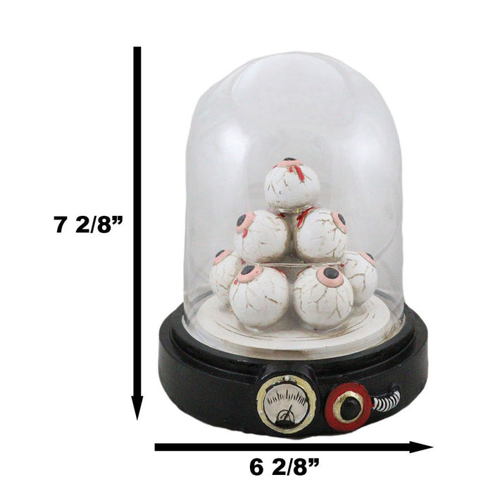 Occult Wicca Witchcraft Eyeballs Mound Of Eyes In LED Light Cloche Glass Dome