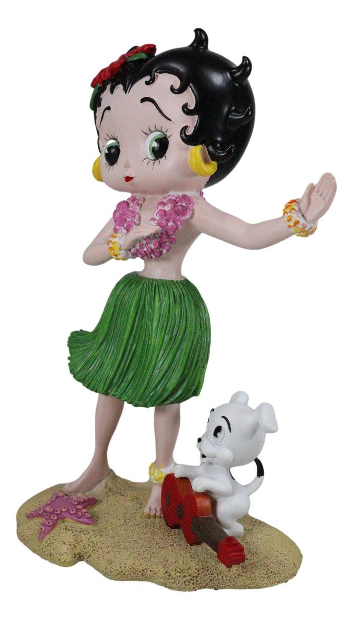 Ocean Hawaii Aloha Betty Boop Hula Dancing With Pudgy Dog And Ukulele Figurine