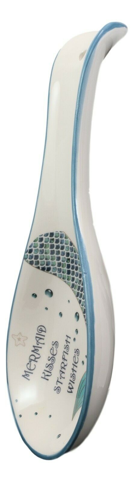 Ocean Marine Mermaid Kisses Starfish Wishes Ceramic Kitchen Utensil Spoon Rest