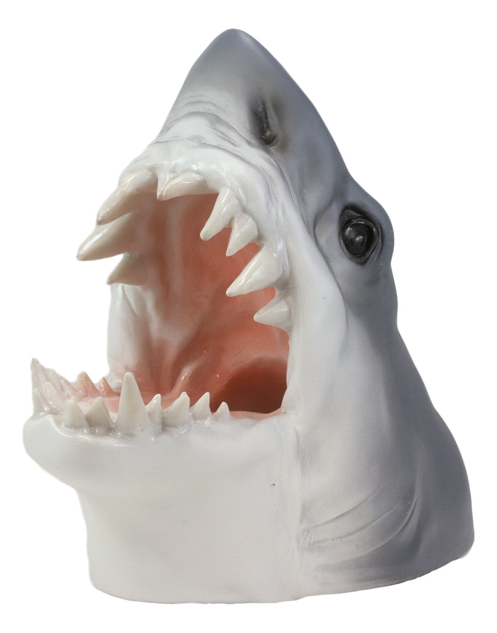 Ocean Marine Prehistoric Megalodon Shark Jaws And Teeth Wine Holder Caddy Statue