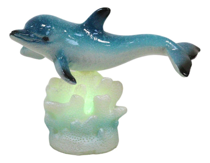 Ocean Marine Sea Dolphin Swimming By Tropical Coral Reef LED Light Figurine