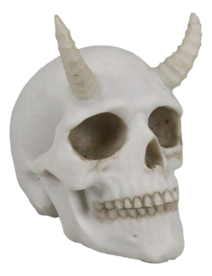 Off White Small Goat Horned Demon Skull Hell Spawn Skeleton Inferno Imp Figurine