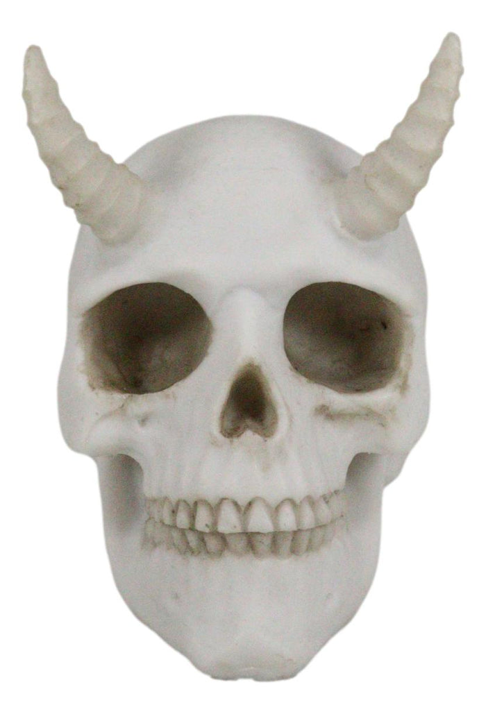 Off White Small Goat Horned Demon Skull Hell Spawn Skeleton Inferno Imp Figurine