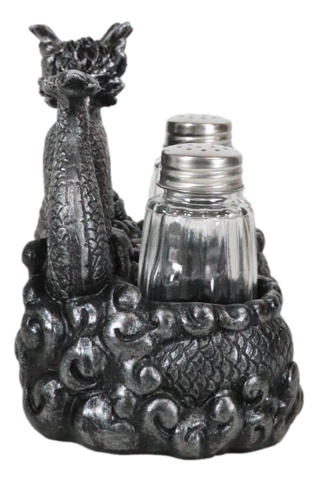 Oriental Gothic Dragon King Riding Over The Clouds Salt And Pepper Shakers Set