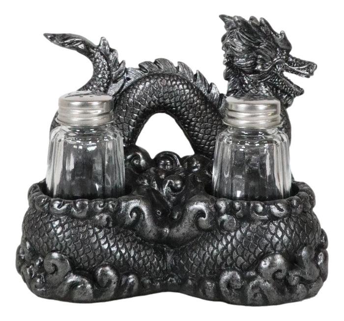 Oriental Gothic Dragon King Riding Over The Clouds Salt And Pepper Shakers Set