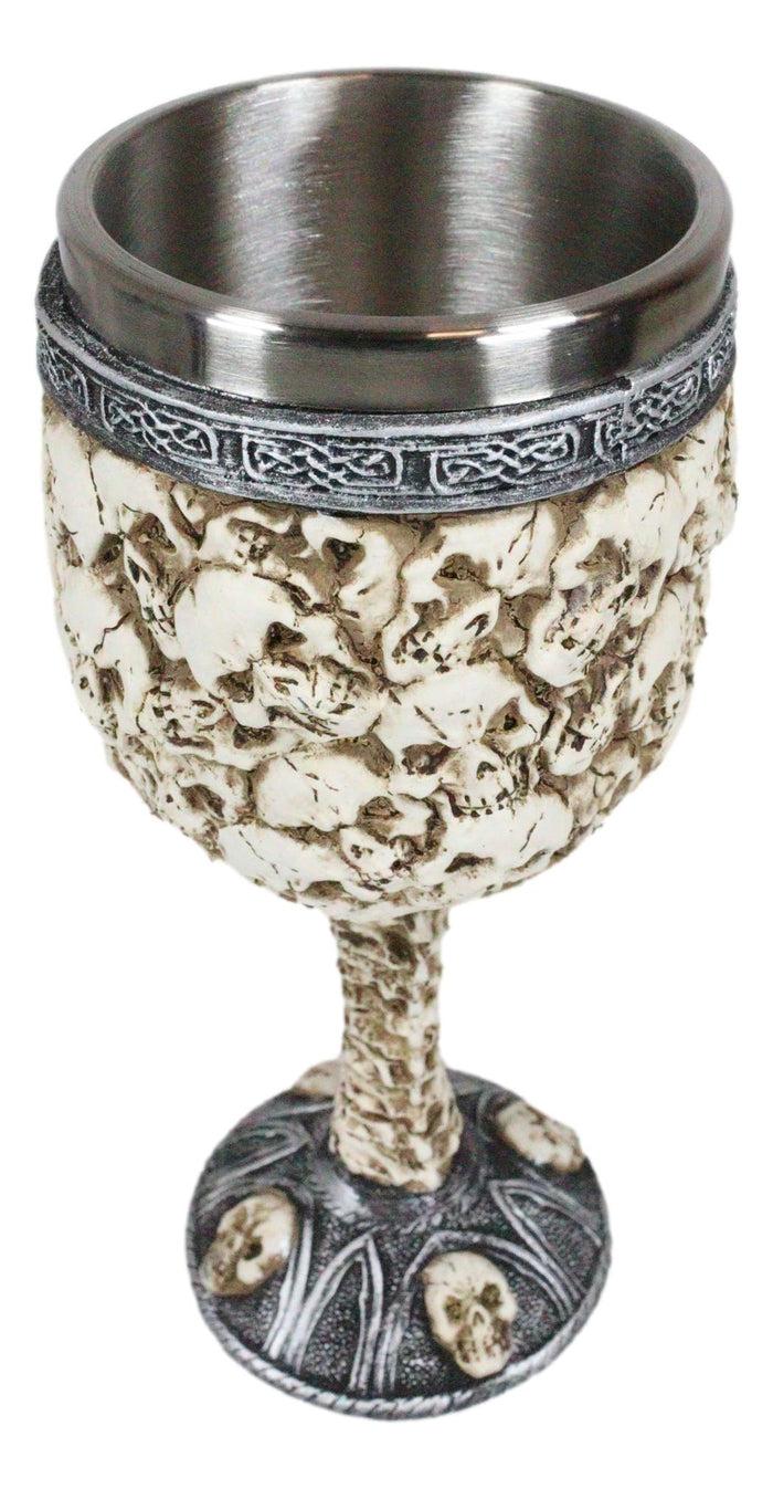 Ossuary Skull Heaps Death Piled Skeletons Ghost 5oz Wine Drink Goblet Chalice