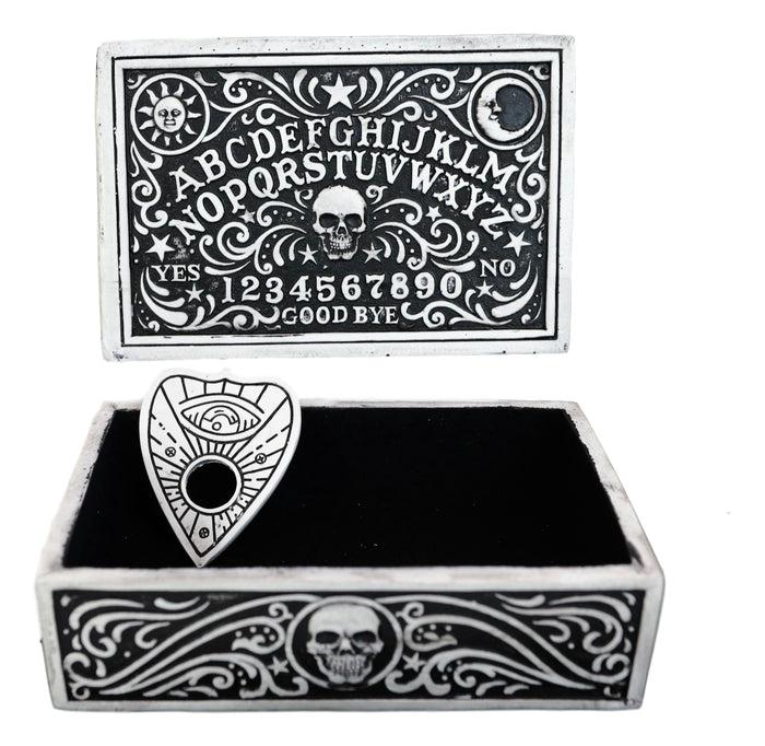 Ouija Spirit Board Scrying Trance Skull Decorative Jewelry Box With Planchette