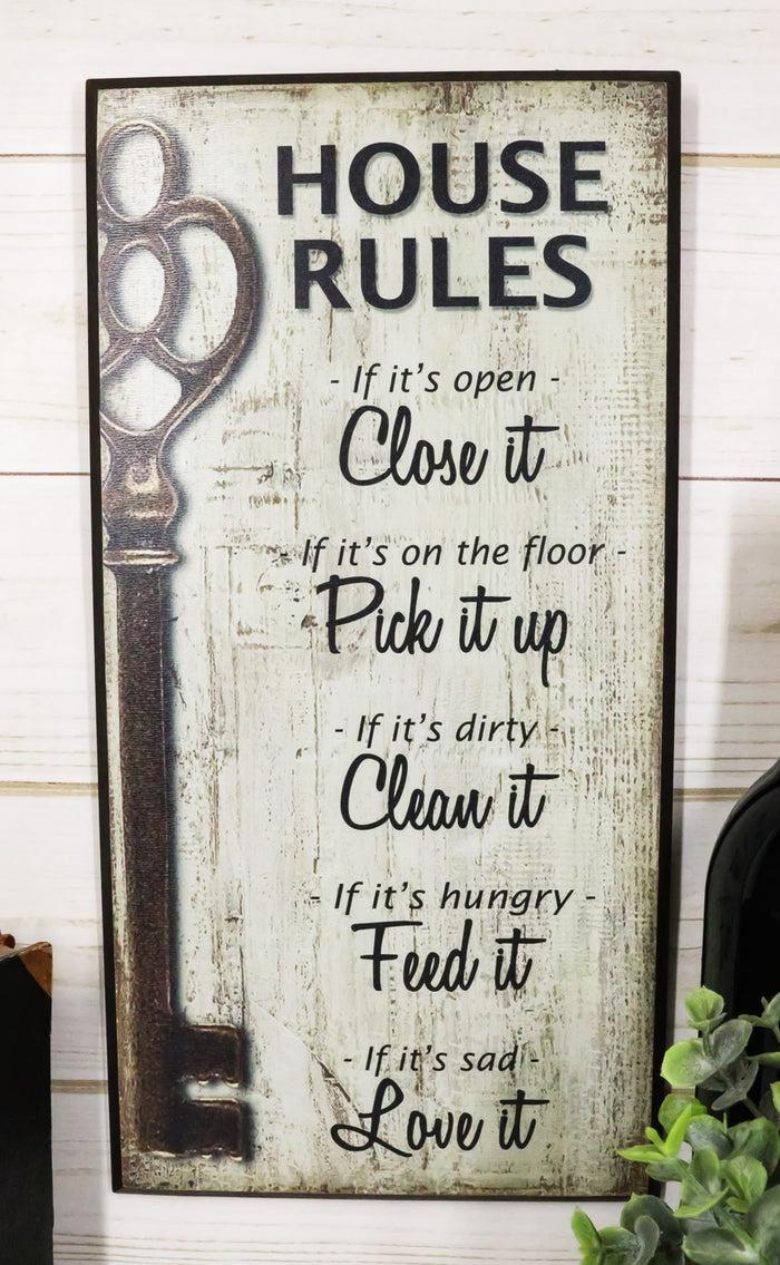 Our Family Rules Wall Art Signs Decor Set Of 3 For Kitchen House Bathroom Accent