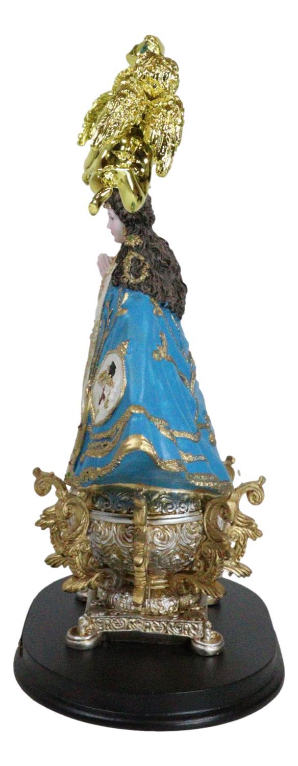 Our Lady Of San Juan De Los Lagos Golden Crown And Angels Regal Blue Figurine