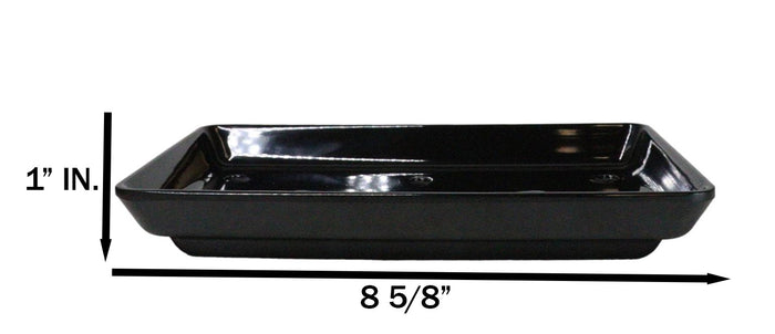 Pack Of 12 Black Neta Zara Sushi Case Sashimi Plates With Drip Holes 8.5" By 5"
