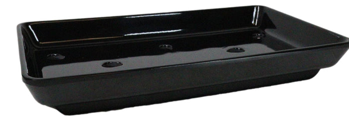 Pack Of 12 Black Neta Zara Sushi Case Sashimi Plates With Drip Holes 8.5" By 5"