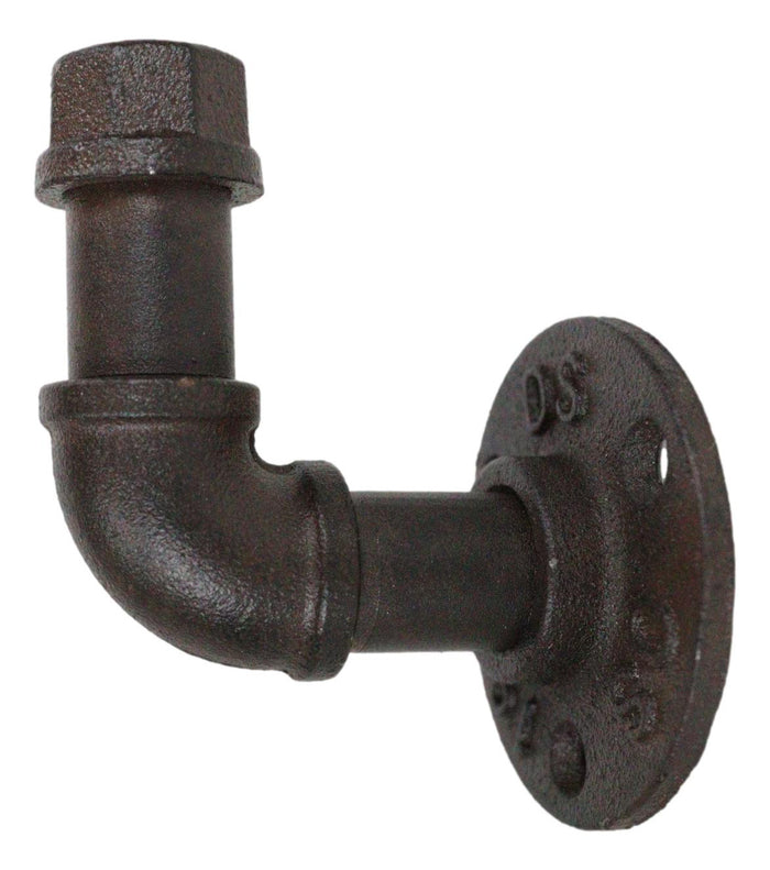 Pack Of 2 Cast Iron Rustic Western Vintage Antiqued Industrial Pipes Wall Hooks