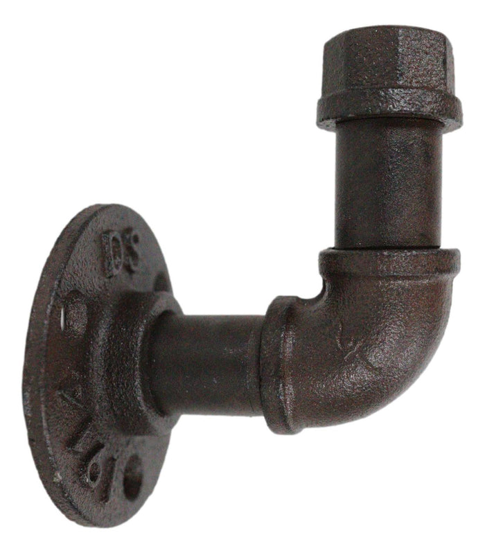 Pack Of 2 Cast Iron Rustic Western Vintage Antiqued Industrial Pipes Wall Hooks