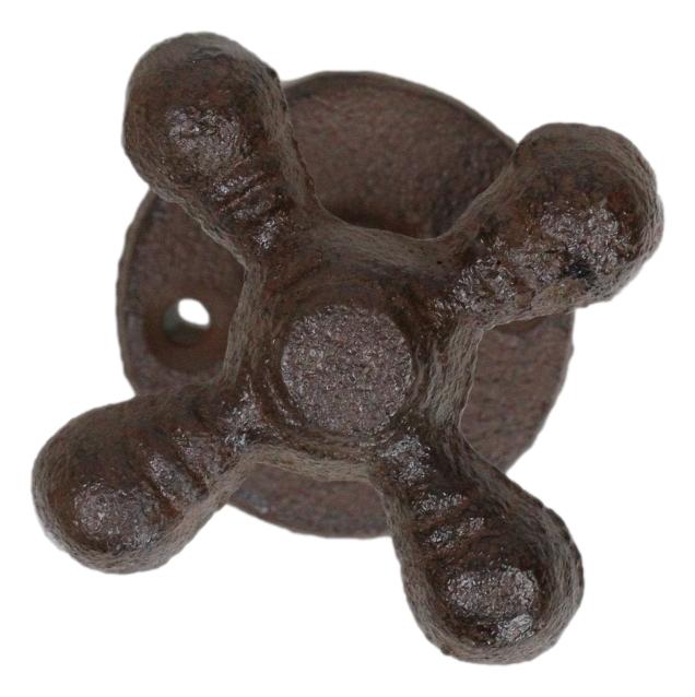 Pack Of 2 Cast Iron Vintage Rustic Farmhouse Cross Handle Sink Faucet Wall Hooks