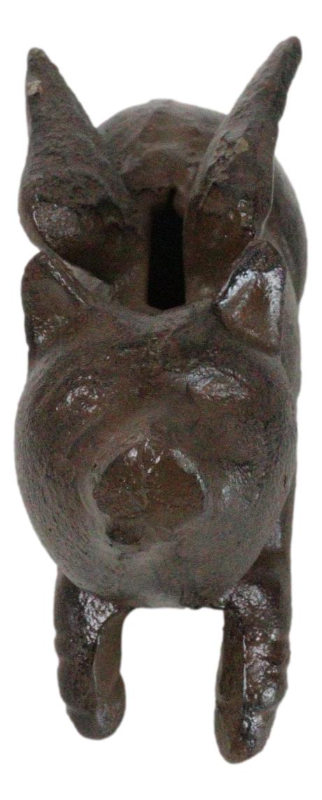 Pack Of 2 Cast Iron Whimsical Flying Winged Angel Pig Sculpture Paperweight 5"L