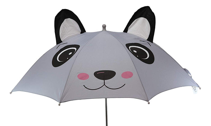 Pack Of 2 Children Kids Animated 3D Pop Up Grey Panda Bear Umbrella 33"Diameter