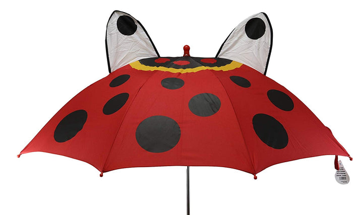 Pack Of 2 Children Kids Animated 3D Pop Up Red Ladybug Beetle Umbrella 33"Dia