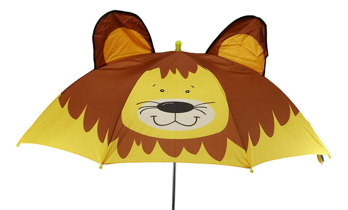 Pack Of 2 Children Kids Animated 3D Pop Up Yellow Safari Lion Umbrella 33"Dia