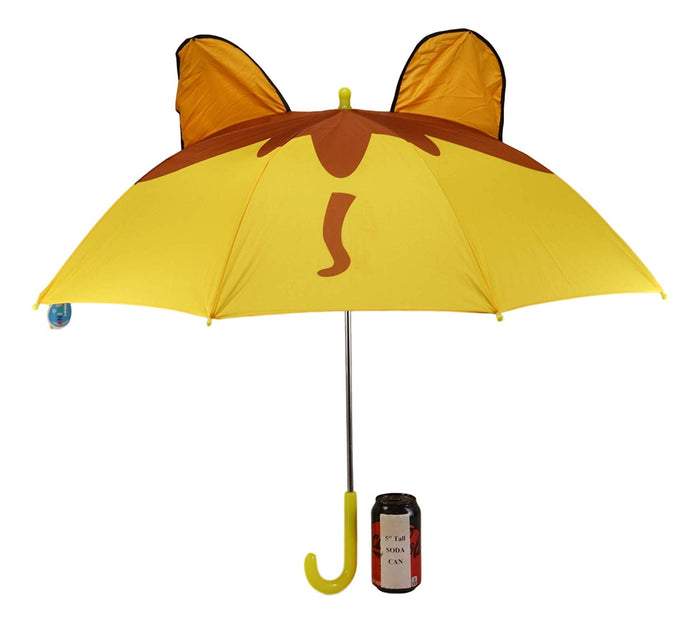 Pack Of 2 Children Kids Animated 3D Pop Up Yellow Safari Lion Umbrella 33"Dia