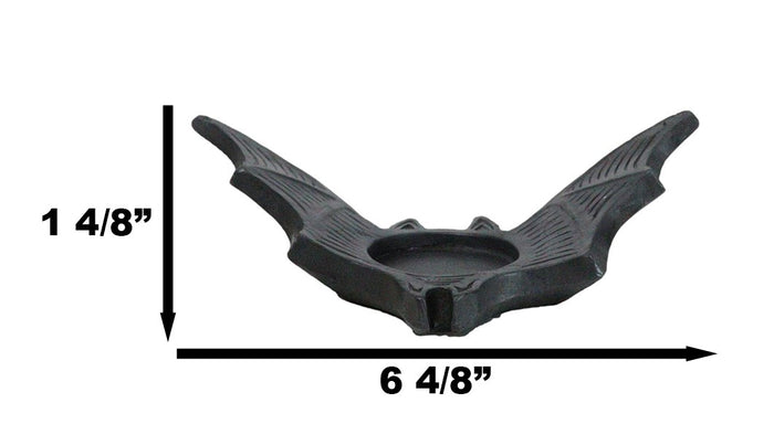 Pack Of 2 Gothic Black Cutout Winged Flying Vampire Bat Votive Candle Holders