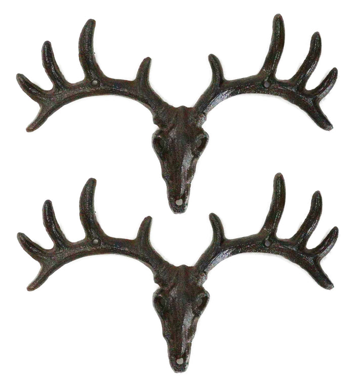 Pack Of 2 Hunters Rack Deer Elk Skull Antlers Wall Mounted Coat Hooks Plaque Pack Of 2 Hunters Rack Deer Elk Skull Antlers Wall Mounted Coat Hooks Plaque