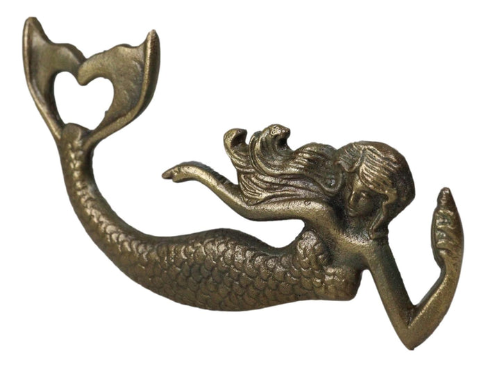Pack Of 2 Rustic Cast Iron Metal Sea Coastal Siren Mermaid Hand Bottle Opener