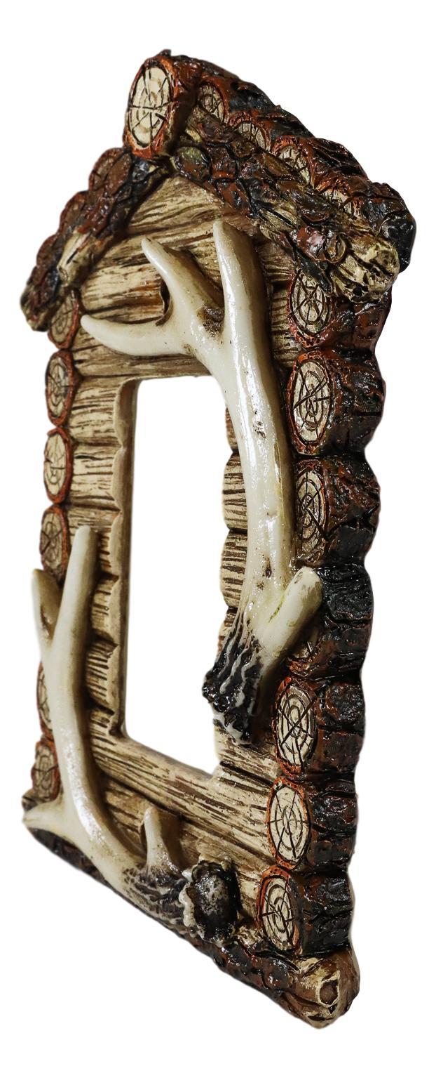 Pack Of 2 Rustic Log Cabin Deer Antlers Single Rocker Wall Outlet Switch Plate