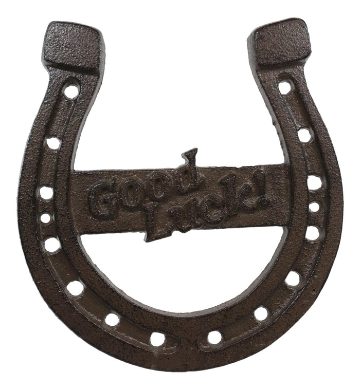 Pack Of 2 Rustic Western Cast Iron Horseshoe Good Luck Sign Wall Decor Plaque