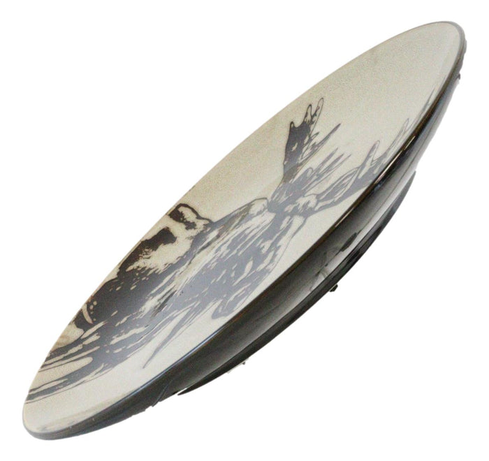 Pack Of 2 Rustic Western Emperor Elk Stag Moose Deer Round Dinner Plates