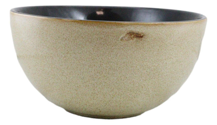 Pack Of 2 Rustic Western Forest Gray Wolf Ceramic Pasta Salad Soup Bowls 21Oz