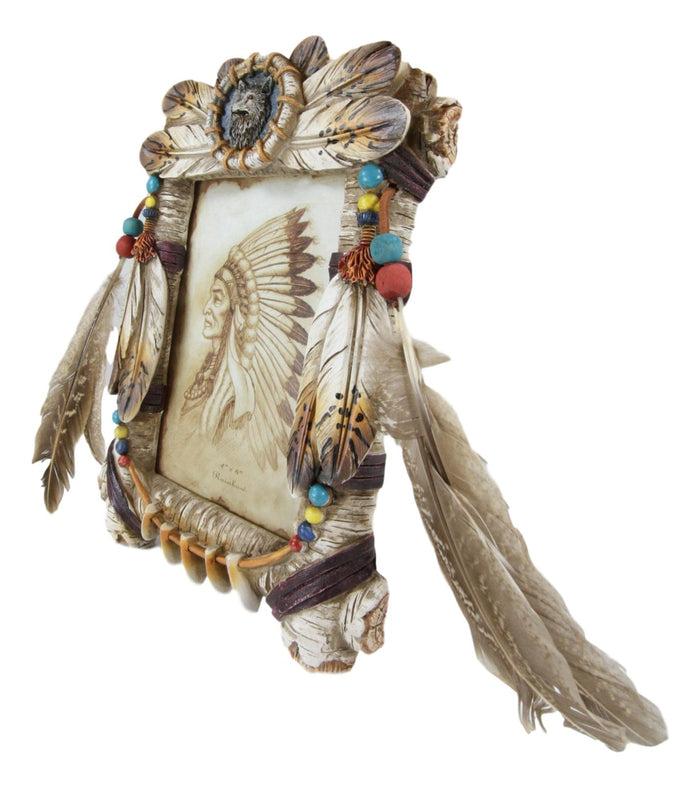 Pack Of 2 Southwest Native Indian Wolf Dreamcatcher Wall Or Table Picture Frames