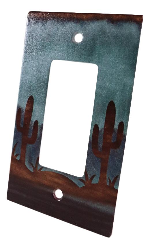 Pack Of 2 Southwestern Desert Cactus Single Gang Rocker Switch Wall Plate Cover