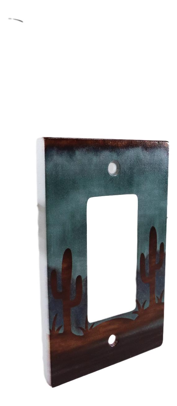 Pack Of 2 Southwestern Desert Cactus Single Gang Rocker Switch Wall Plate Cover