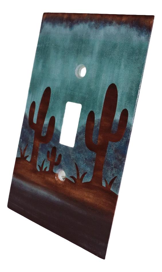 Pack Of 2 Southwestern Desert Cactus Single Toggle Switch Wall Electrical Plate