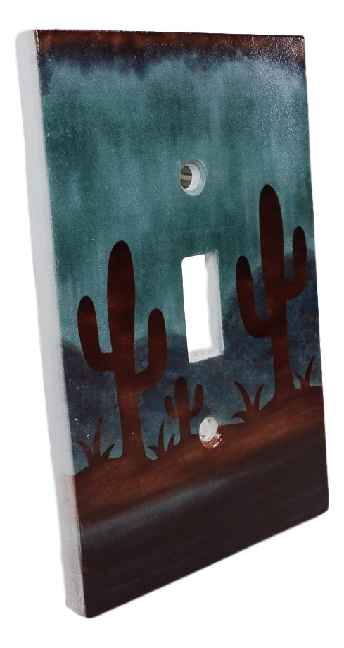 Pack Of 2 Southwestern Desert Cactus Single Toggle Switch Wall Electrical Plate