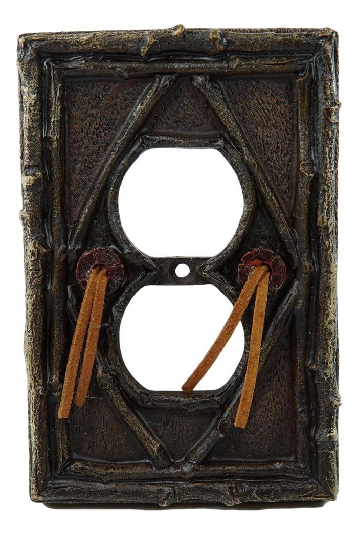 Pack Of 2 Southwestern Tribal Navajo Branchwood Double Receptacle Outlet Plates