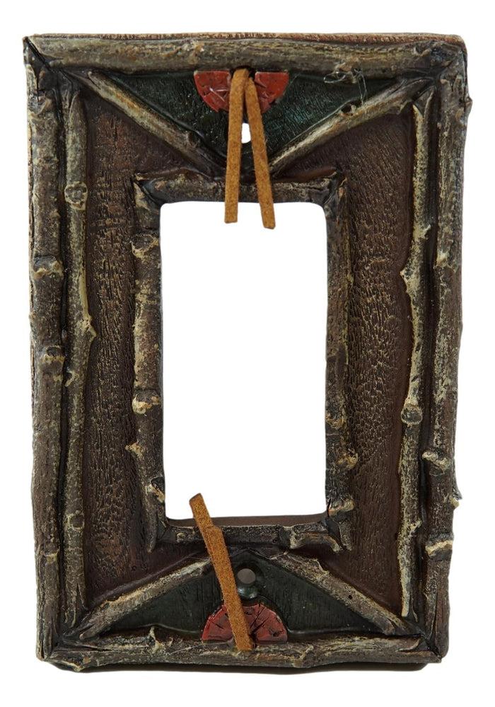 Pack of 2 Southwestern Tribal Navajo Branchwood Single Gang Rocker Wall Plates