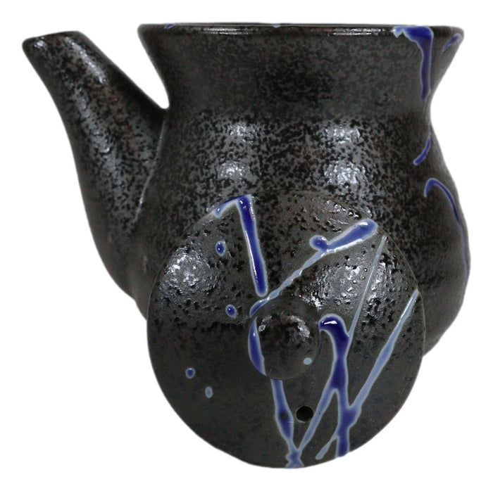 Pack Of 2 Speckled Black Blue Japanese Tenmoku Porcelain Soy Sauce Dispensers