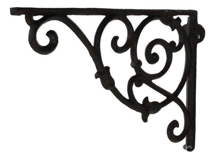 Pack Of 2 Vintage Classic Rust Finish Wrought Iron Victorian Scroll Wall Hooks