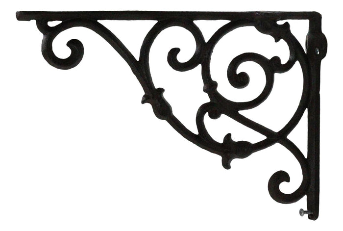 Pack Of 2 Vintage Classic Rust Finish Wrought Iron Victorian Scroll Wall Hooks
