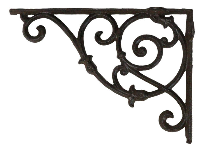 Pack Of 2 Vintage Classic Rust Finish Wrought Iron Victorian Scroll Wall Hooks