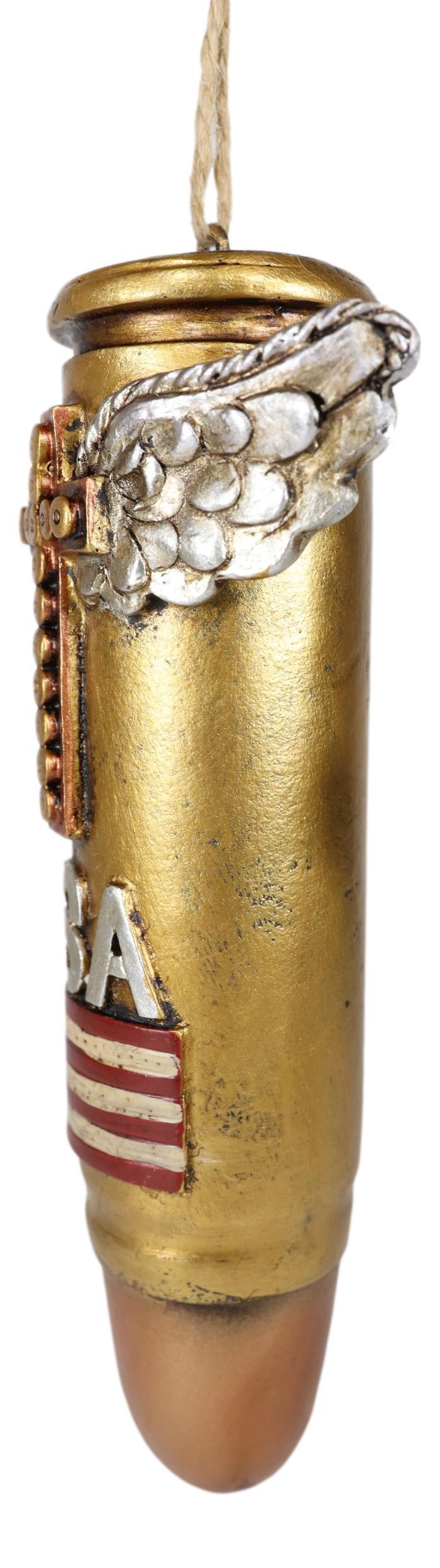 Pack Of 2 Western Rifle Ammo Shells Gold Tone Bullets Wall Hanging Ornament 6"H