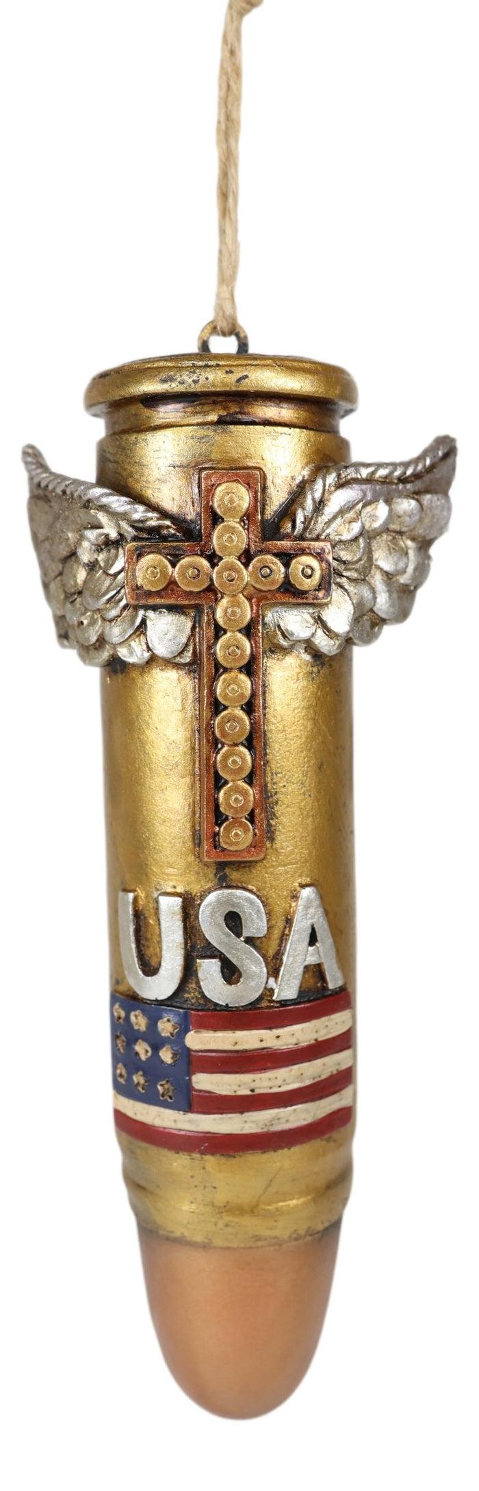Pack Of 2 Western Rifle Ammo Shells Gold Tone Bullets Wall Hanging Ornament 6"H